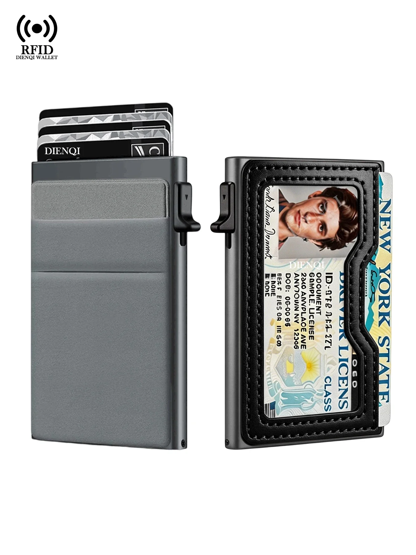 Men's Minimalist Wallet Slim Rfid Credit Card Holder Men Women Metal Wallets Automatic Pop Up Case Bank ID Cardholer Billetera