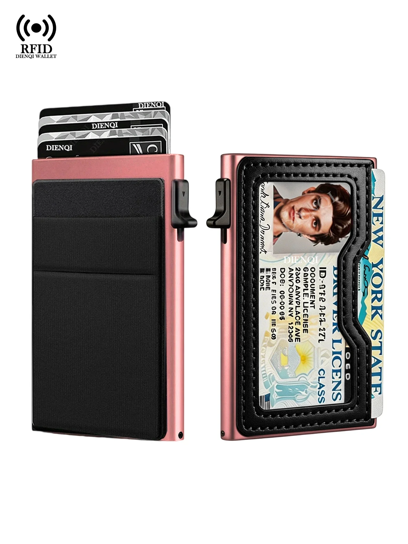 Men's Minimalist Wallet Slim Rfid Credit Card Holder Men Women Metal Wallets Automatic Pop Up Case Bank ID Cardholer Billetera