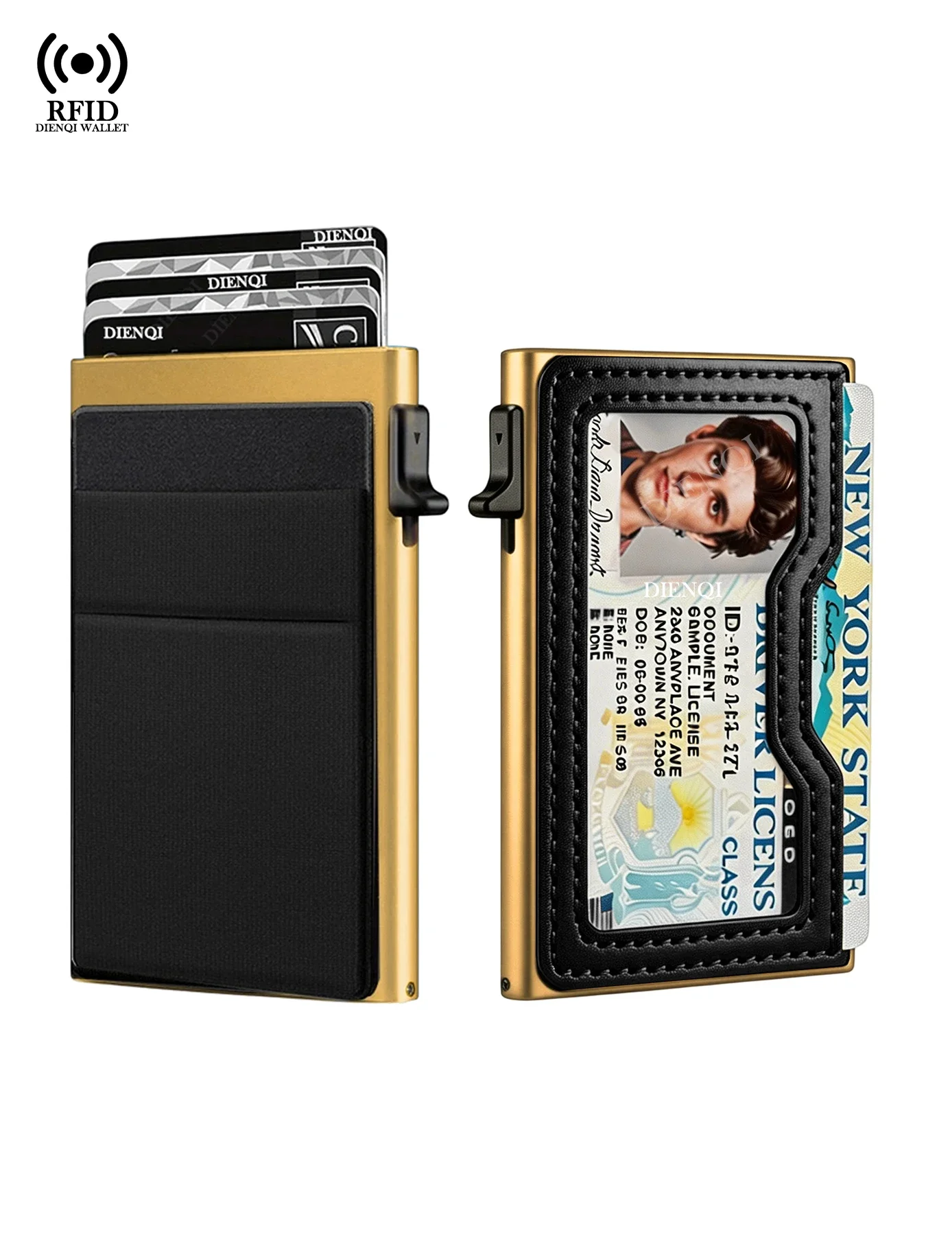 Men's Minimalist Wallet Slim Rfid Credit Card Holder Men Women Metal Wallets Automatic Pop Up Case Bank ID Cardholer Billetera