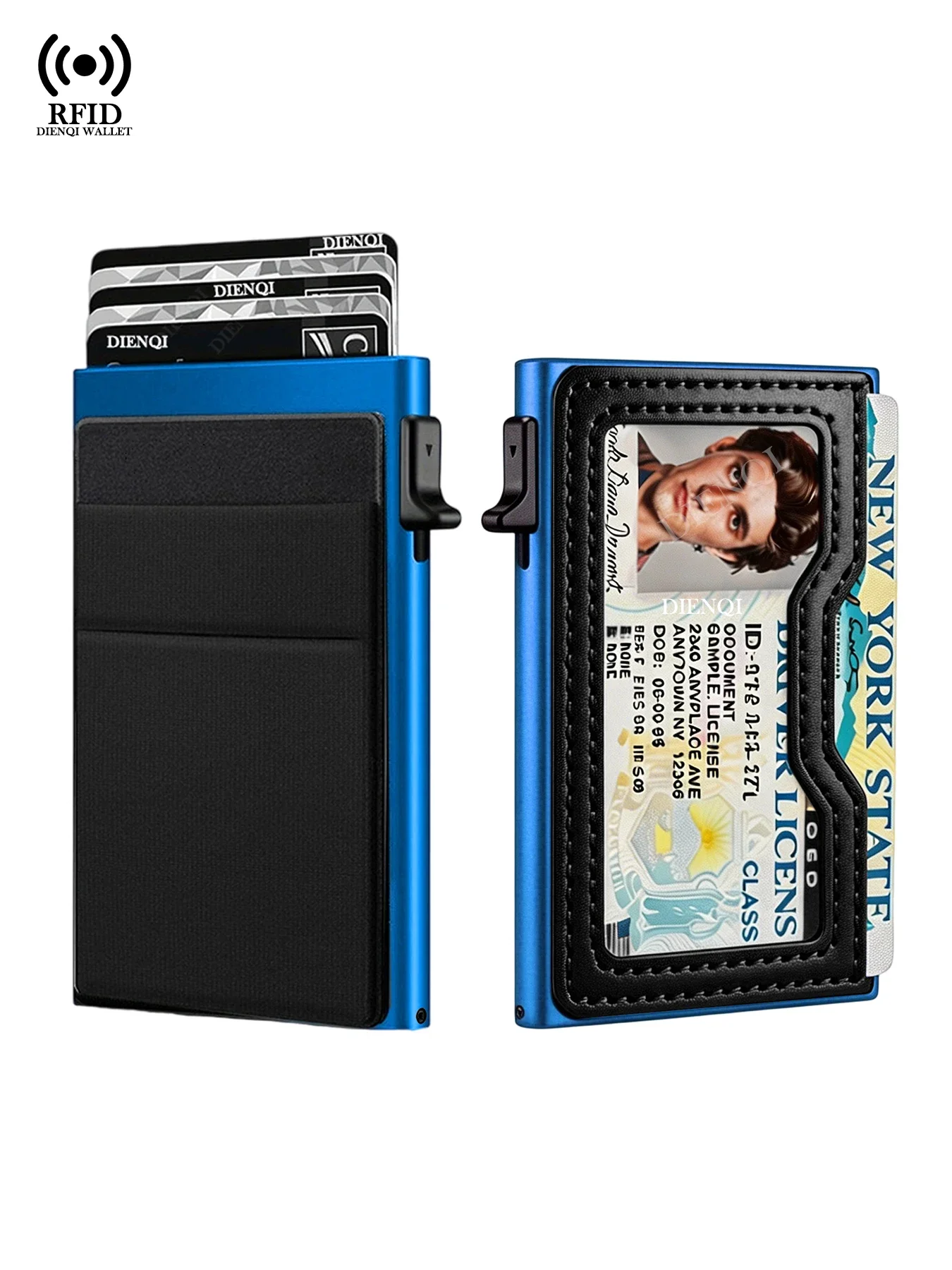 Men's Minimalist Wallet Slim Rfid Credit Card Holder Men Women Metal Wallets Automatic Pop Up Case Bank ID Cardholer Billetera