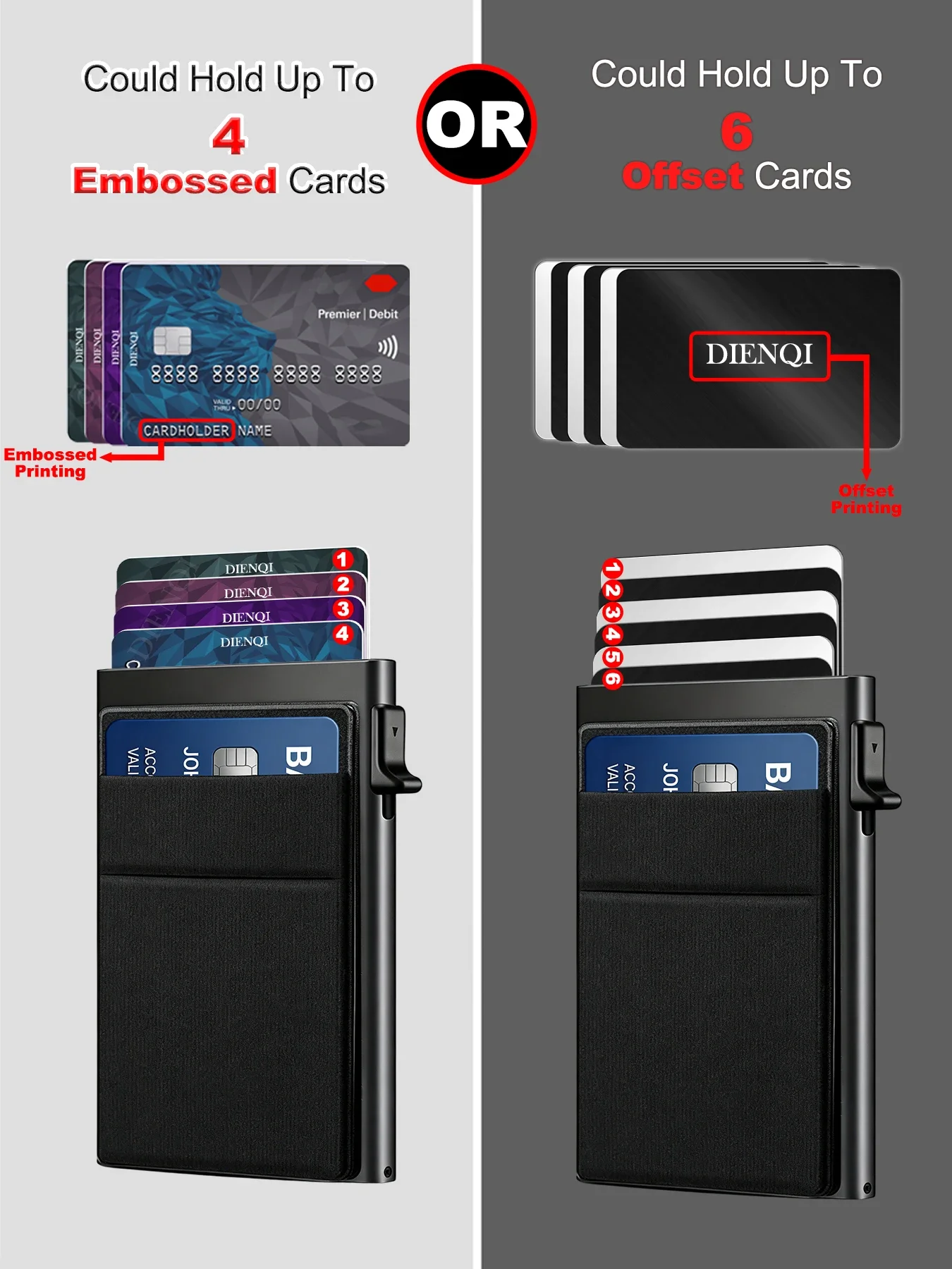 Men's Minimalist Wallet Slim Rfid Credit Card Holder Men Women Metal Wallets Automatic Pop Up Case Bank ID Cardholer Billetera