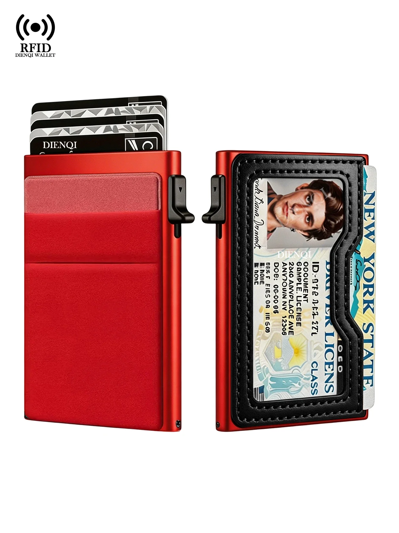 Men's Minimalist Wallet Slim Rfid Credit Card Holder Men Women Metal Wallets Automatic Pop Up Case Bank ID Cardholer Billetera