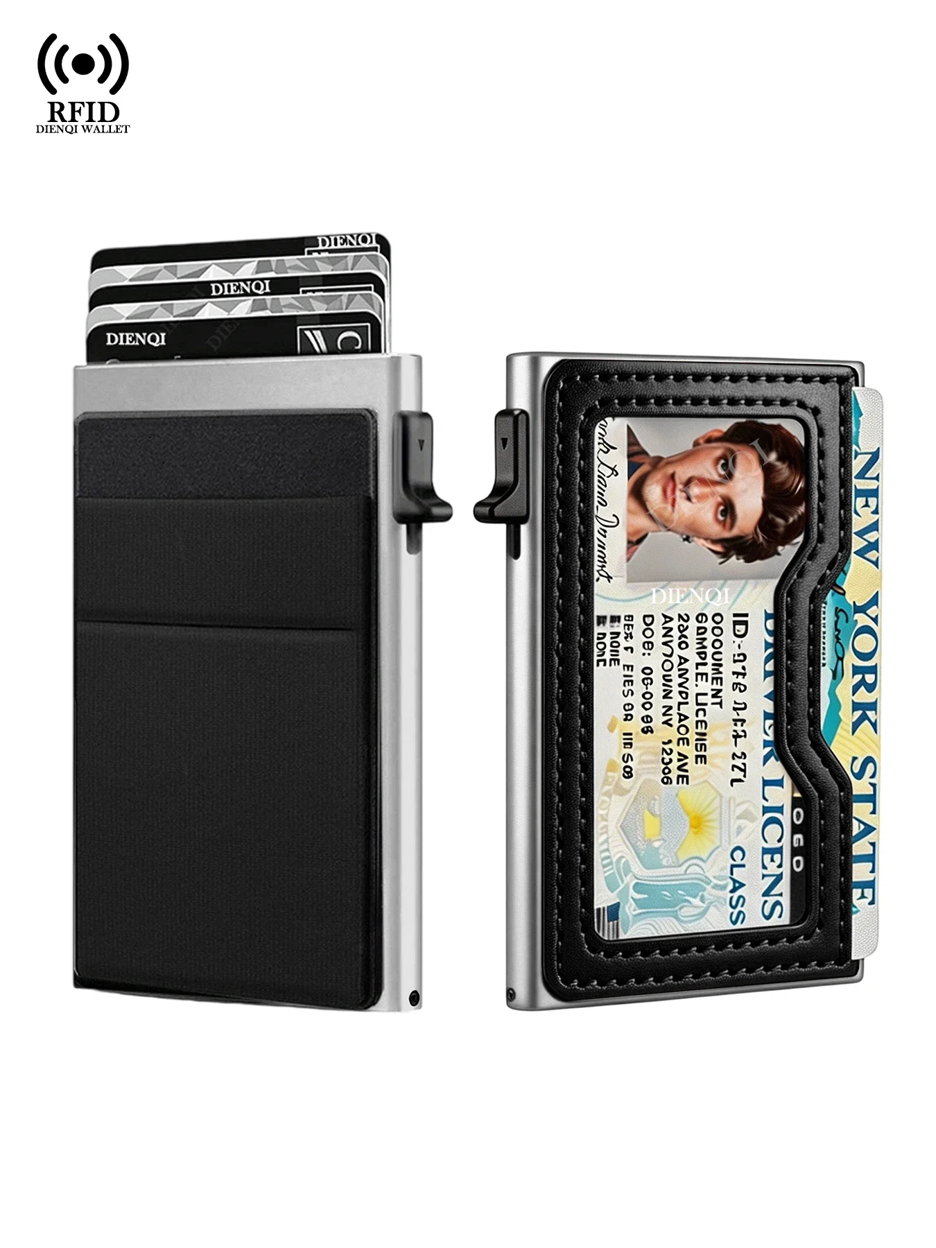 Men's Minimalist Wallet Slim Rfid Credit Card Holder Men Women Metal Wallets Automatic Pop Up Case Bank ID Cardholer Billetera