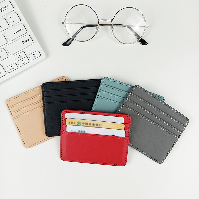 Credit Card Holder Wallet Men Women Thin Fashion Ultra-thin PU Id Card Holder Purse Mini Credit ID Card Bags Case Gift