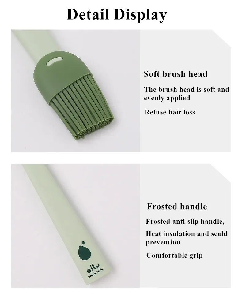 2PCS Silicone Oil Brushes Heat Resistant Oil Brush Barbecue BBQ Tool Kitchen Gadgets Kitchen Accessories Home Items Outdoor