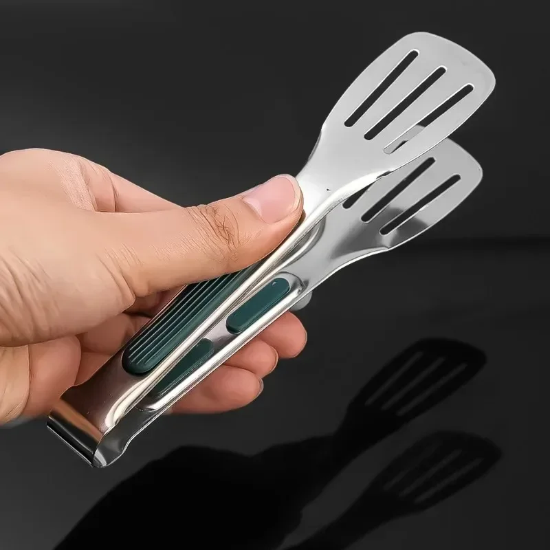 Stainless Steel Food Tongs Household Kitchen Thickened Heat-resistant Steak Tongs Food Buffet Barbecue Roasted Meat Bread Clips