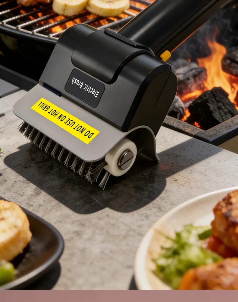 TINSOL Electric Stainless Steel BBQ Brush Rechargeable Wireless Cleaning Brush Outdoor Cleaning Brush Grill Brush