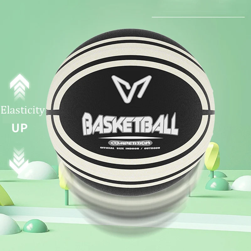 Silent Basketball with Cloth Cover No Bounce Noise Practice Training Ball for Kids PU Foam Soft Touch Perfect for Apartment