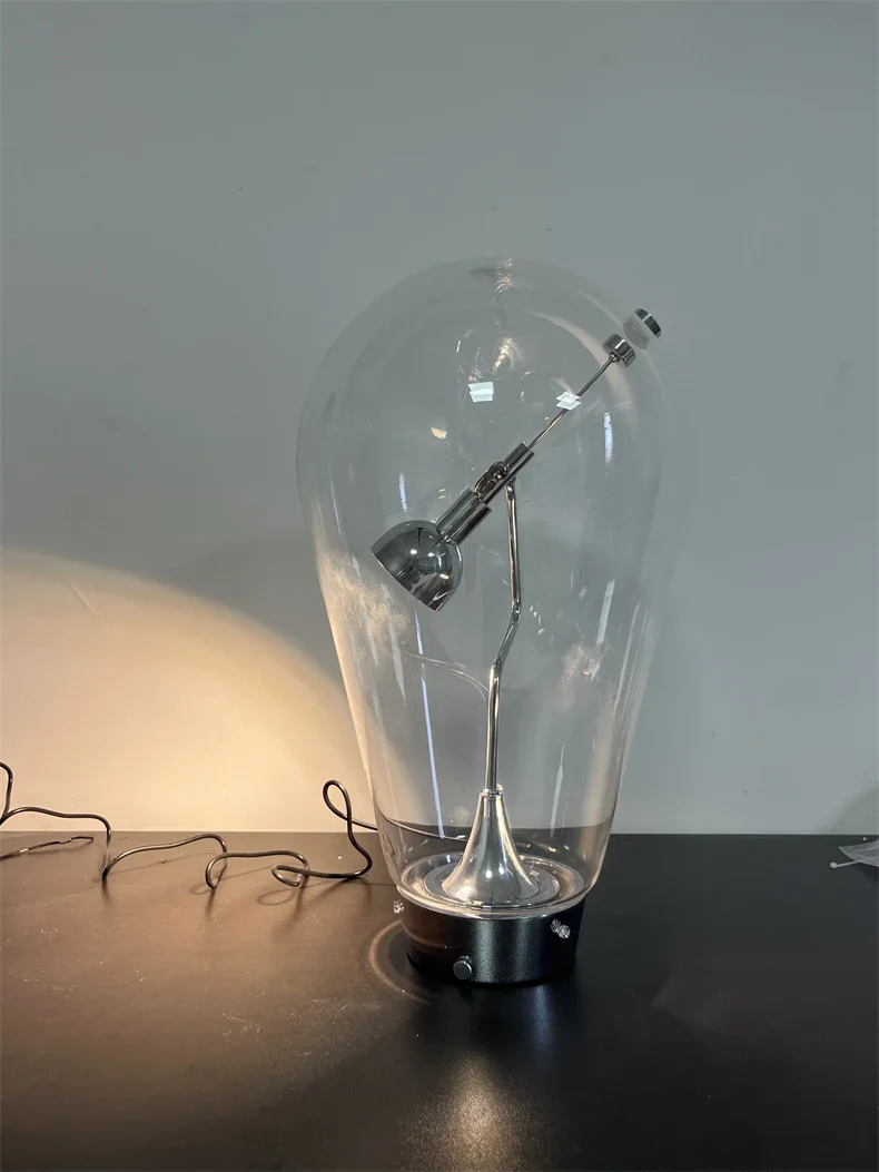 Italian Luxury Glass Desk Lamp Creative Designer Office Desk  Bedroom Bedside Touch Dimming Reading Lamp