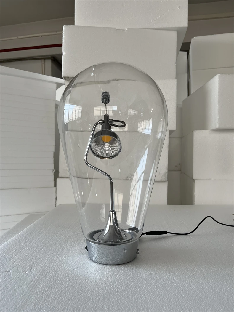 Italian Luxury Glass Desk Lamp Creative Designer Office Desk  Bedroom Bedside Touch Dimming Reading Lamp