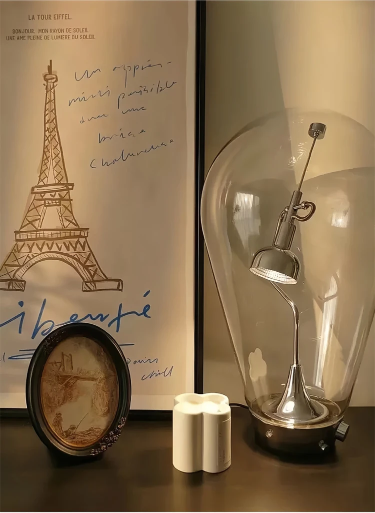 Italian Luxury Glass Desk Lamp Creative Designer Office Desk  Bedroom Bedside Touch Dimming Reading Lamp