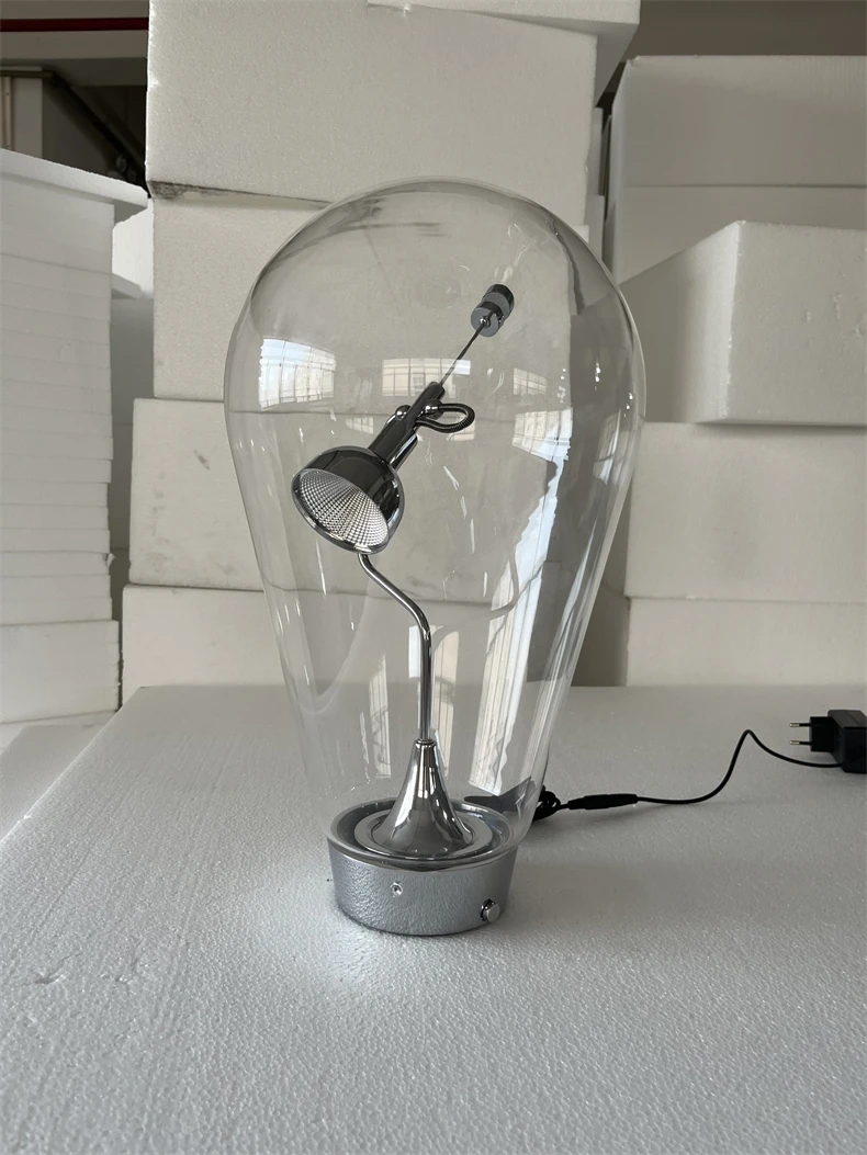 Italian Luxury Glass Desk Lamp Creative Designer Office Desk  Bedroom Bedside Touch Dimming Reading Lamp
