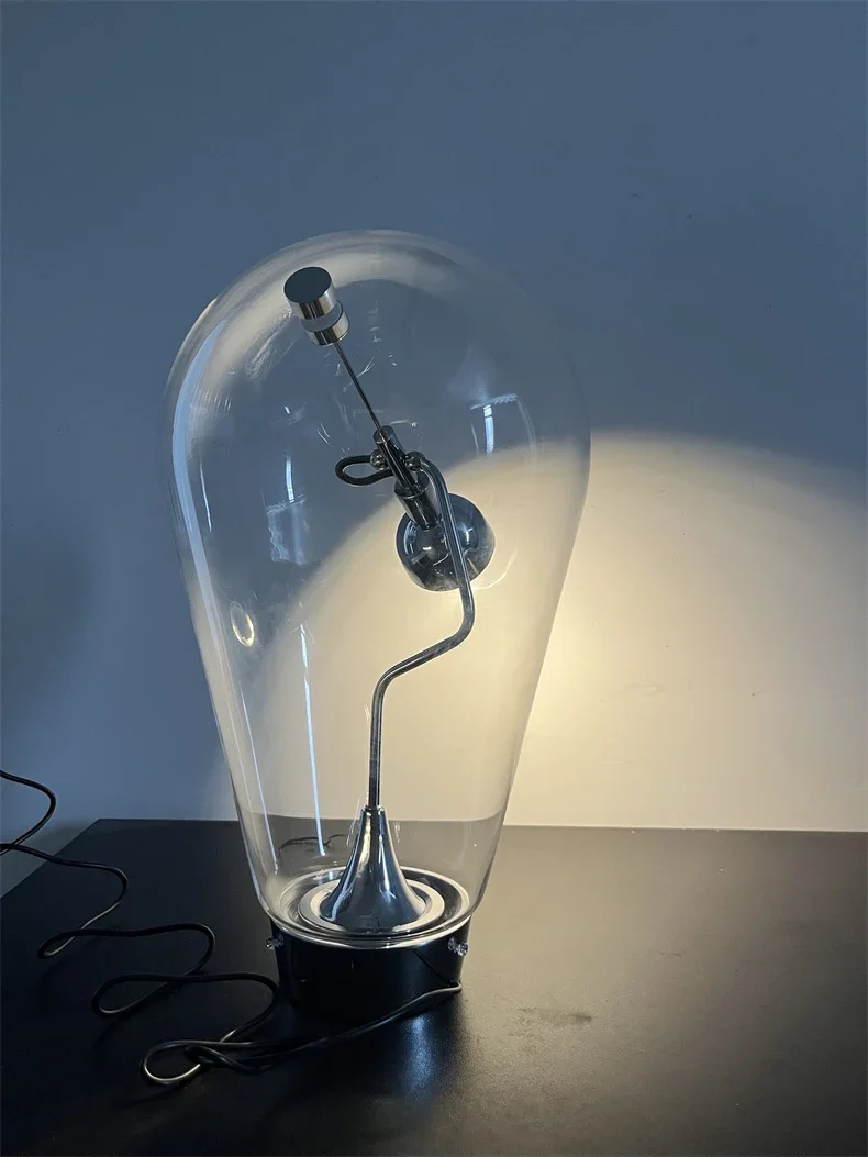 Italian Luxury Glass Desk Lamp Creative Designer Office Desk  Bedroom Bedside Touch Dimming Reading Lamp