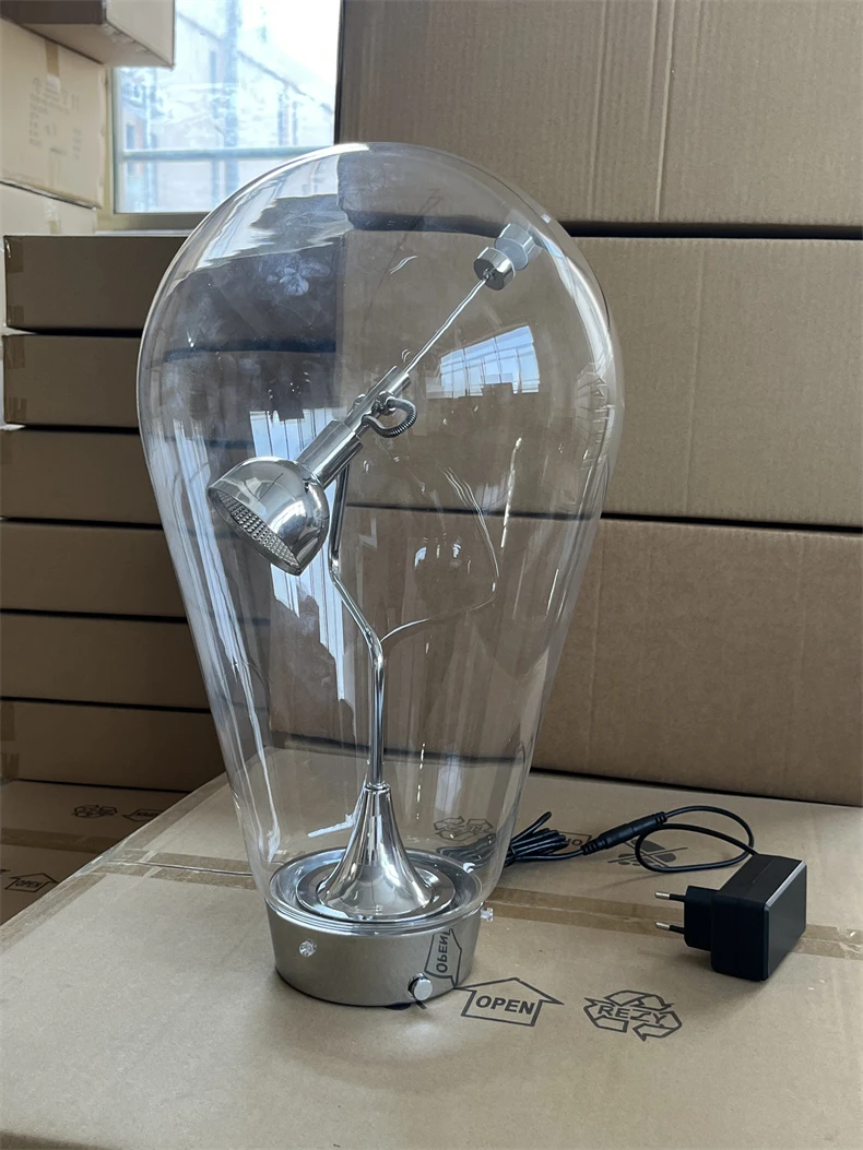 Italian Luxury Glass Desk Lamp Creative Designer Office Desk  Bedroom Bedside Touch Dimming Reading Lamp