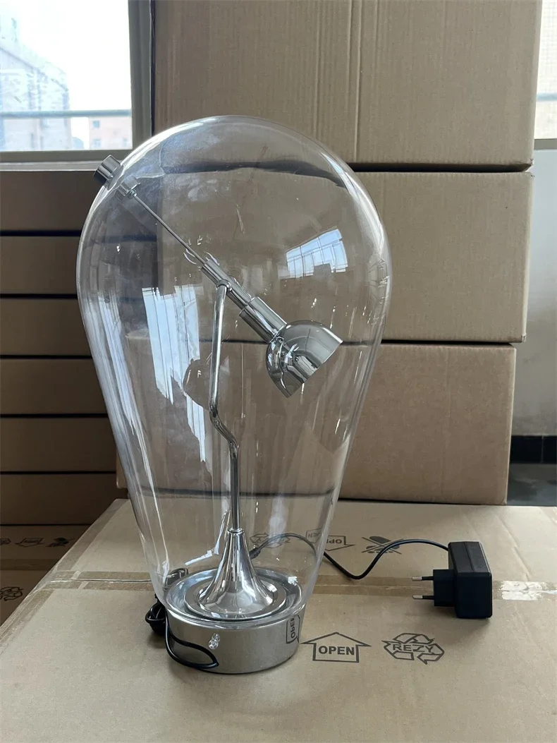 Italian Luxury Glass Desk Lamp Creative Designer Office Desk  Bedroom Bedside Touch Dimming Reading Lamp