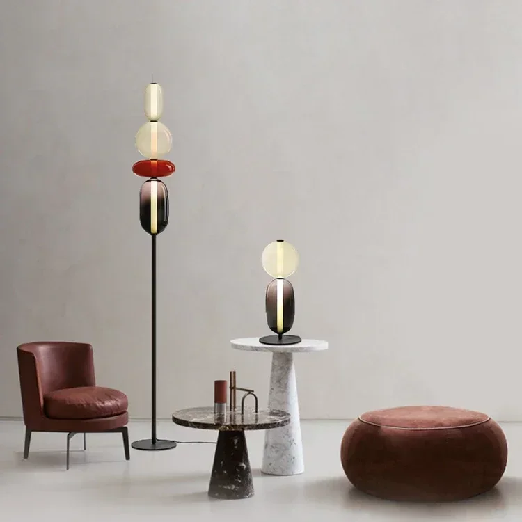 Nordic Denmark Colored Glass Lollipop Glass Desk Lamp Living Room Bedhead Study Room LED Home Decoration
