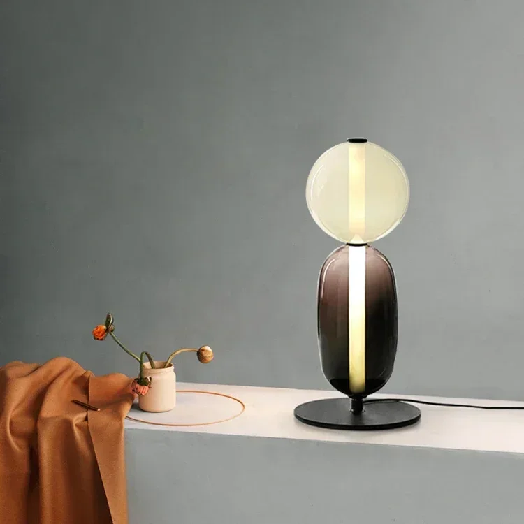 Nordic Denmark Colored Glass Lollipop Glass Desk Lamp Living Room Bedhead Study Room LED Home Decoration