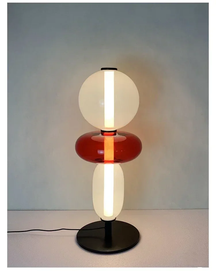 Nordic Denmark Colored Glass Lollipop Glass Desk Lamp Living Room Bedhead Study Room LED Home Decoration