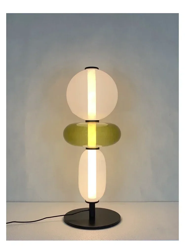 Nordic Denmark Colored Glass Lollipop Glass Desk Lamp Living Room Bedhead Study Room LED Home Decoration