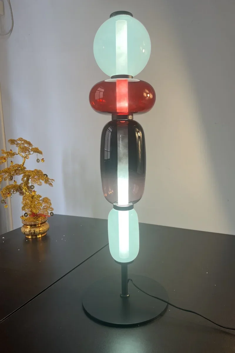 Nordic Denmark Colored Glass Lollipop Glass Desk Lamp Living Room Bedhead Study Room LED Home Decoration