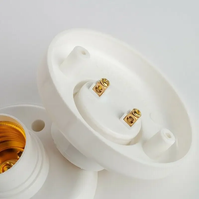 E27 Screw Cap Socket White Ceiling Light Lamp Bulb Fixing Base Stand Light Bulb Holder Lamp Socket For Home 6a