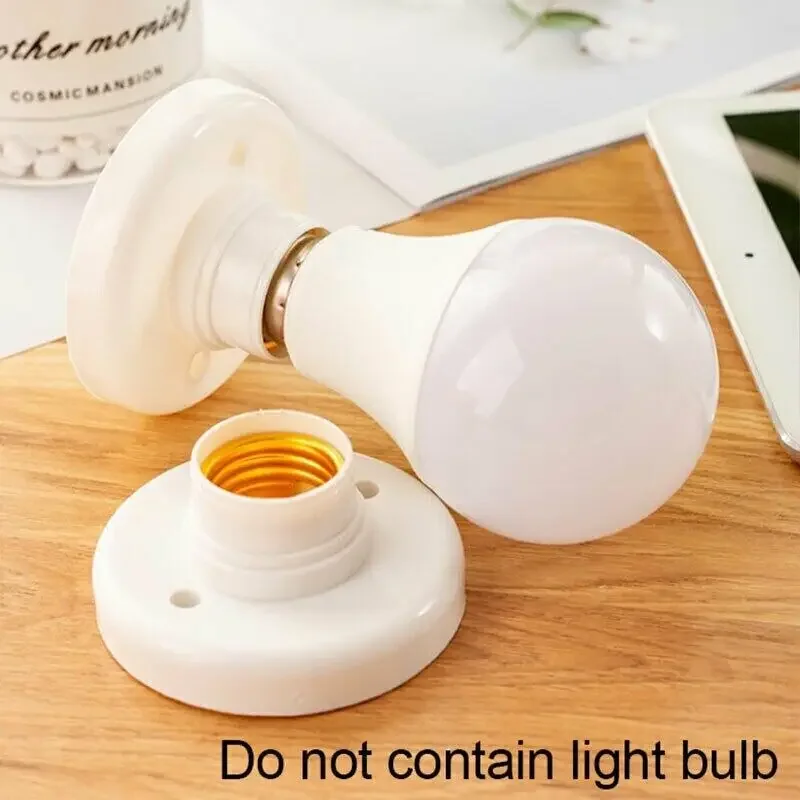 E27 Screw Cap Socket White Ceiling Light Lamp Bulb Fixing Base Stand Light Bulb Holder Lamp Socket For Home 6a