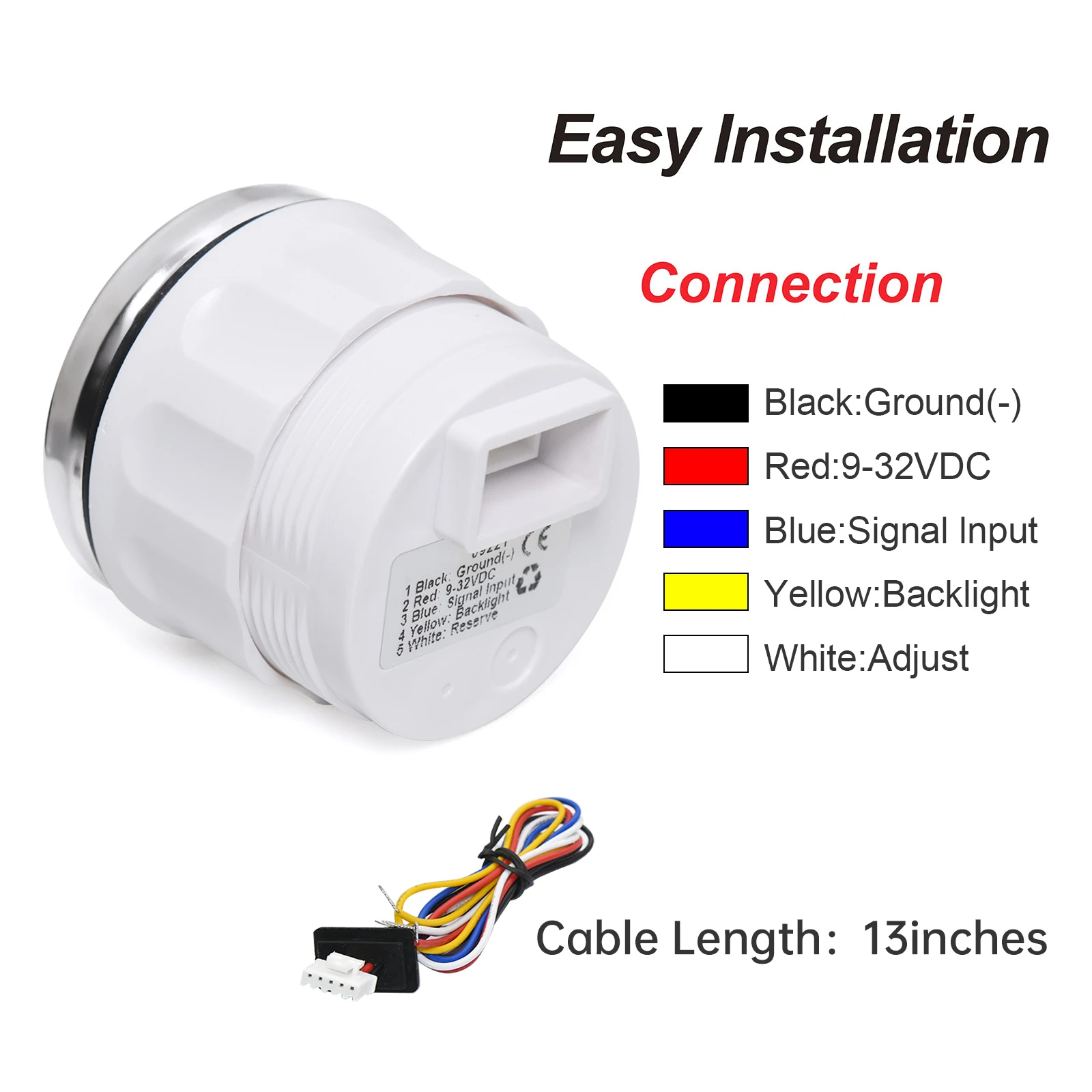 Custom Auto Car 52mm Oil Pressure Gauge+Sensor 7 Color Backlight 0~5Bar 0-10Bar Oil Press Meter with Sensor Marine Boat 12V24V