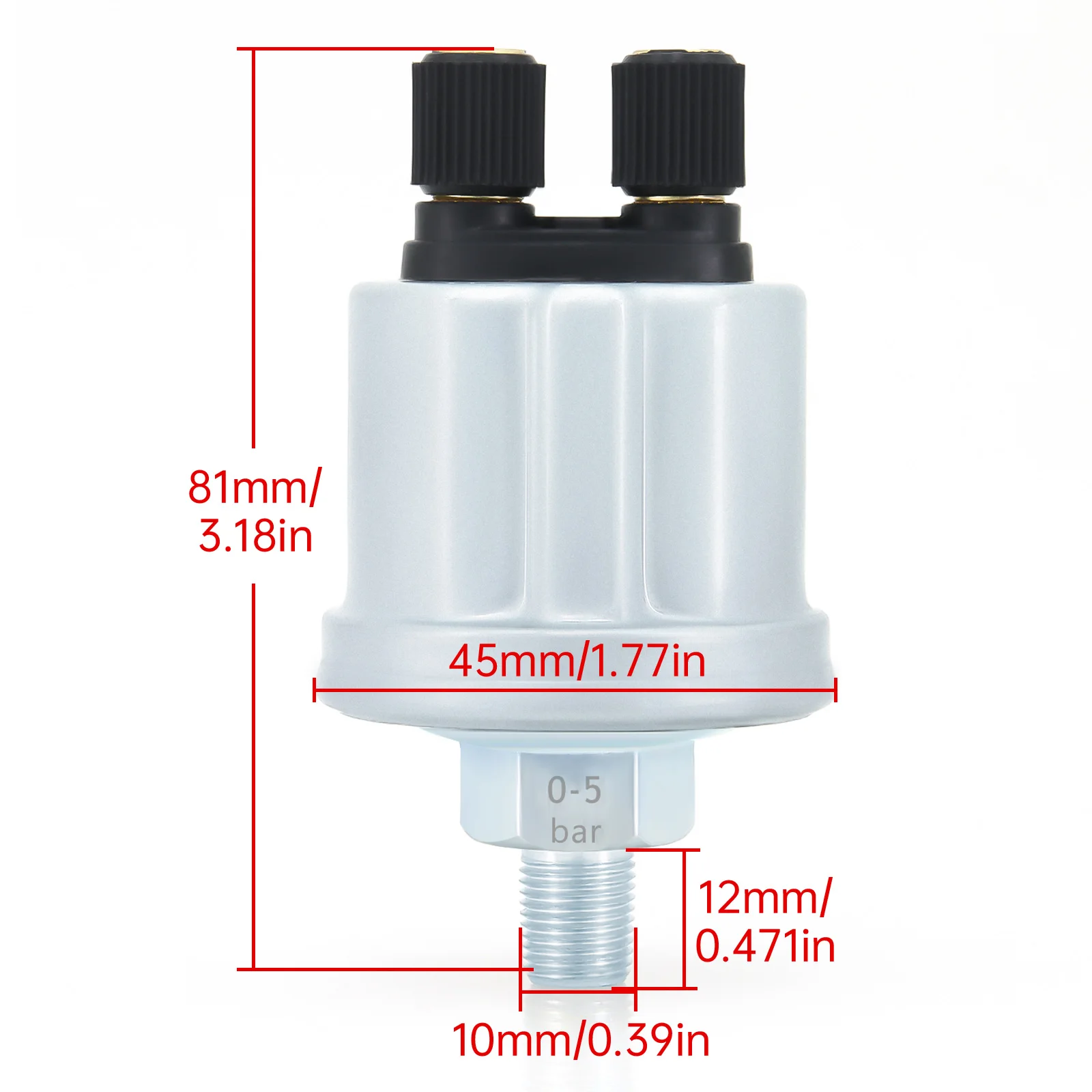 Custom Auto Car 52mm Oil Pressure Gauge+Sensor 7 Color Backlight 0~5Bar 0-10Bar Oil Press Meter with Sensor Marine Boat 12V24V