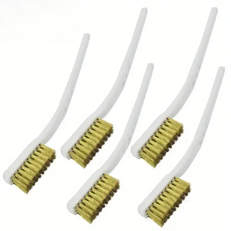 1/3/5pcs Mini Copper Plating Brass Wire Brush Set for Paint & Rust Removal Industrial Metal Polishing Burr Cleaning Tool