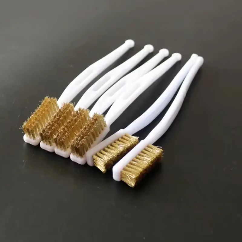 1/3/5pcs Mini Copper Plating Brass Wire Brush Set for Paint & Rust Removal Industrial Metal Polishing Burr Cleaning Tool
