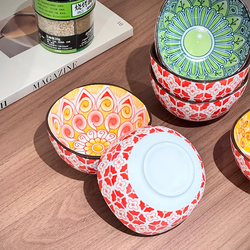 3/6PCS Bohemian Ceramic Sauce Bowls - Small Dishes for Home Cooking, Sushi, BBQ,Snacks | Dishwasher/Microwave Safe for Home