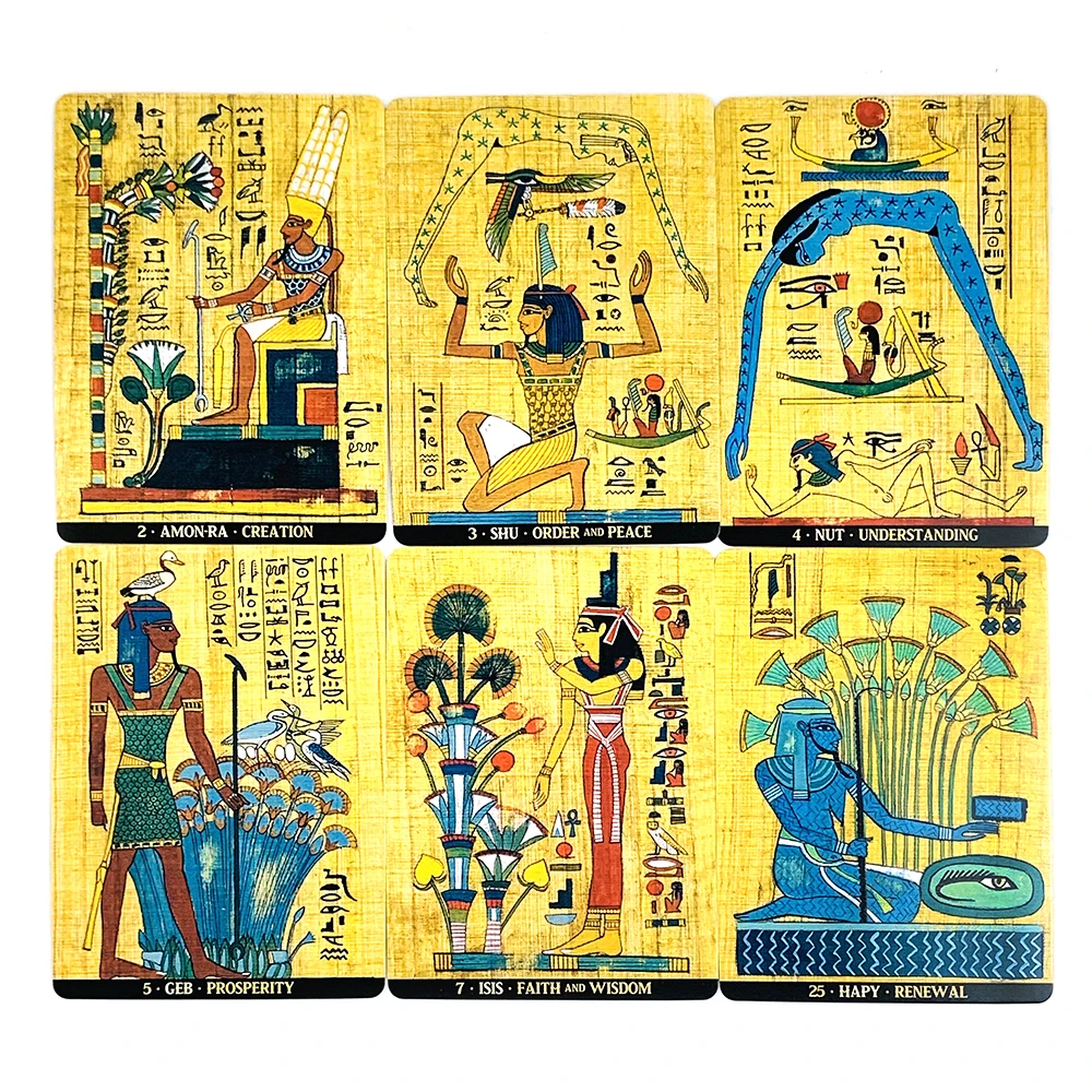 Egyptian Gods Oracle Cards 36pcs Tarot Cards English Wisdom Divination Board Deck Edition Playing Game Family Gathering Game