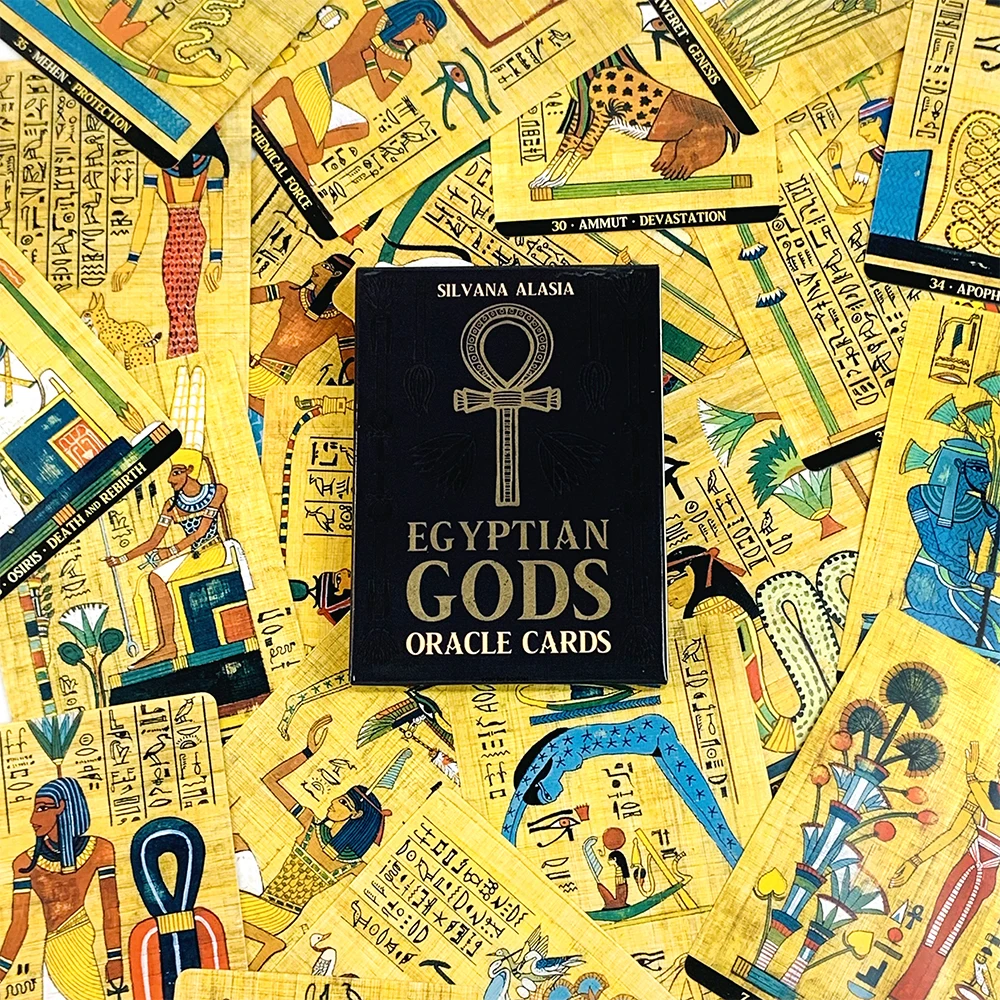 Egyptian Gods Oracle Cards 36pcs Tarot Cards English Wisdom Divination Board Deck Edition Playing Game Family Gathering Game