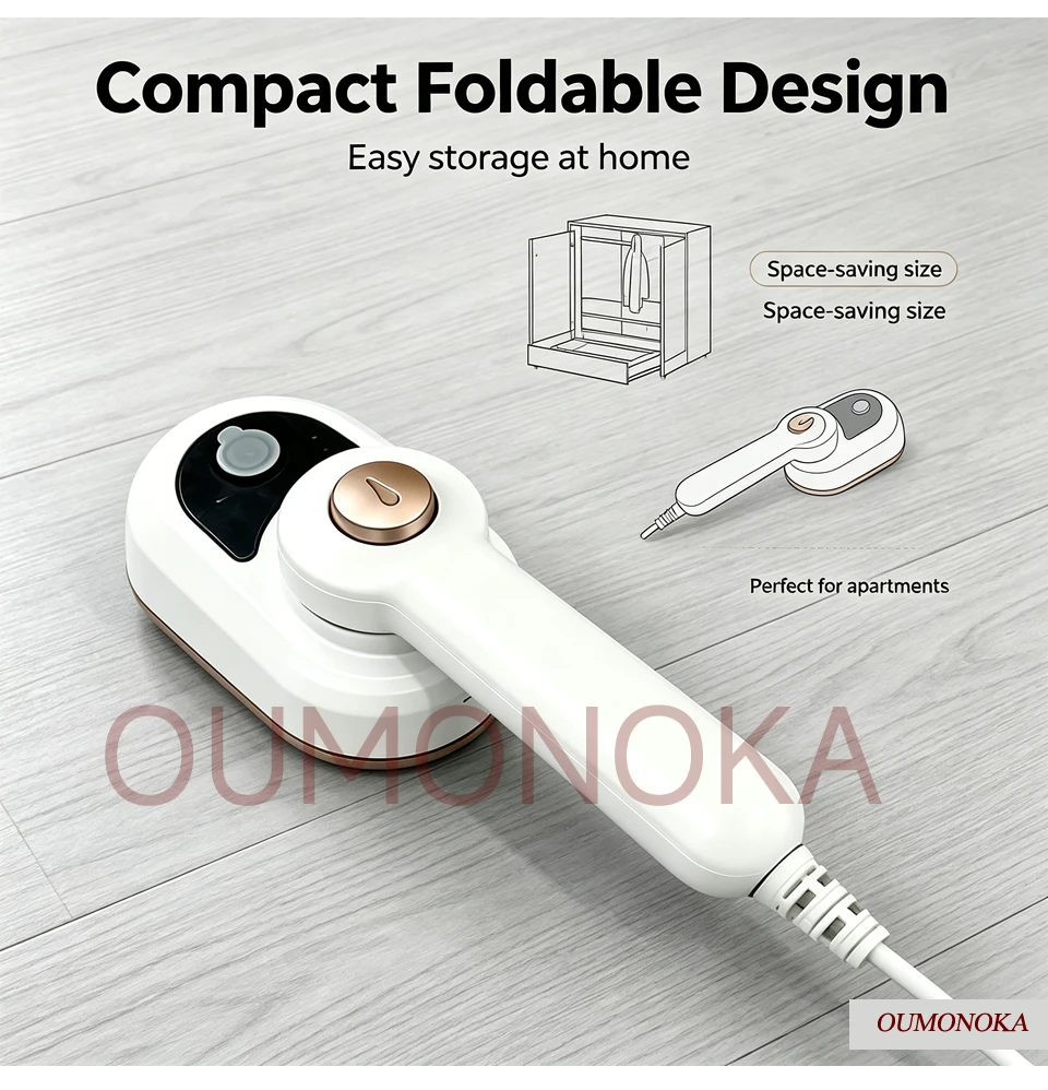 Portable Handheld Steam Iron Garment Steamer Mini for Clothes Fast Heating Travel Garment Fabric Press Machine with Home