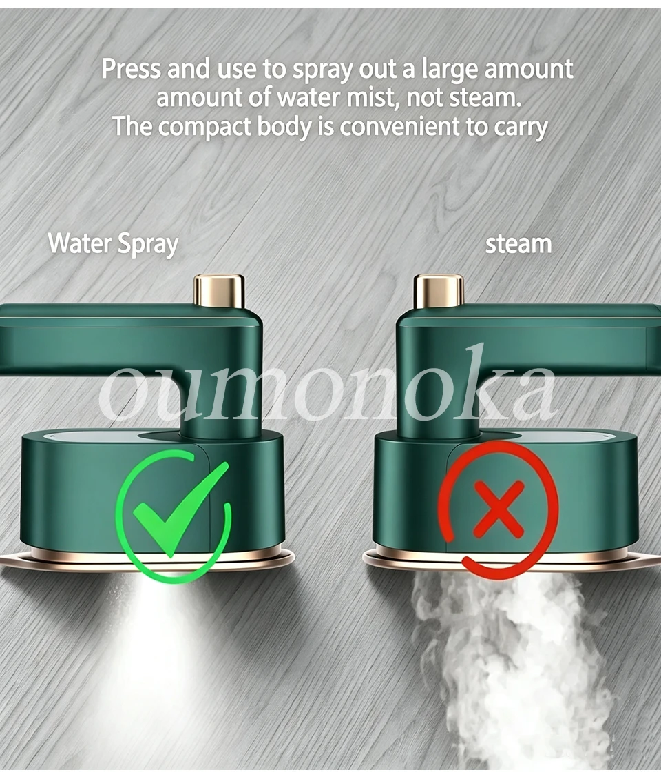 Portable Handheld Steam Iron Garment Steamer Mini for Clothes Fast Heating Travel Garment Fabric Press Machine with Home