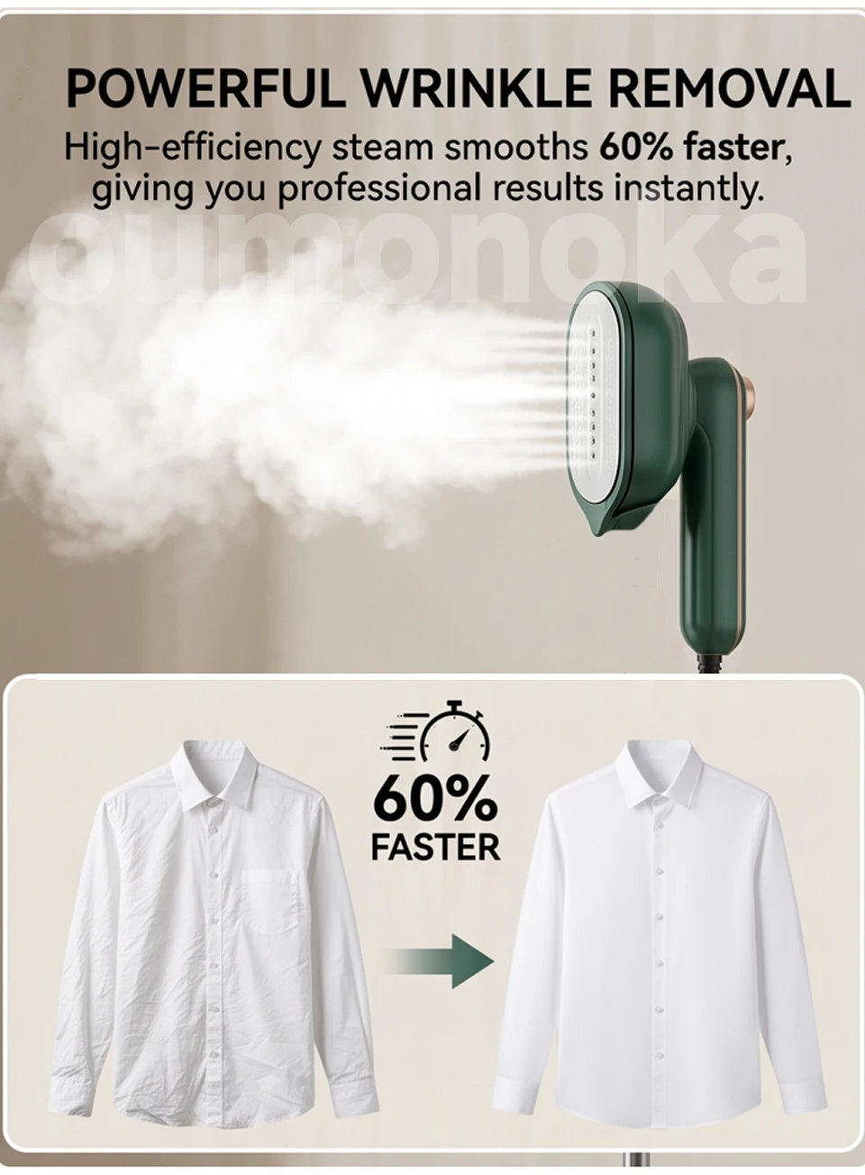 Portable Handheld Steam Iron Garment Steamer Mini for Clothes Fast Heating Travel Garment Fabric Press Machine with Home