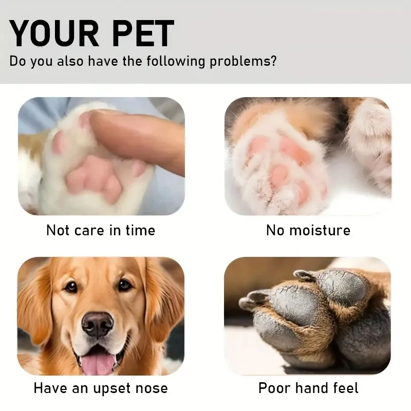 45g Dog Nose and Paw Balm Dog Paw Cream Cats Dogs Paw Protector Cream Pet Feet Moisturizer Pet Crack Feet Repair Pet Accessories