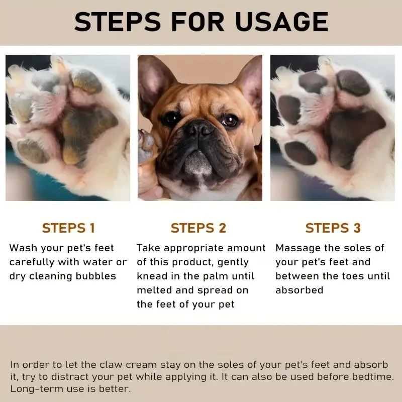 45g Dog Nose and Paw Balm Dog Paw Cream Cats Dogs Paw Protector Cream Pet Feet Moisturizer Pet Crack Feet Repair Pet Accessories