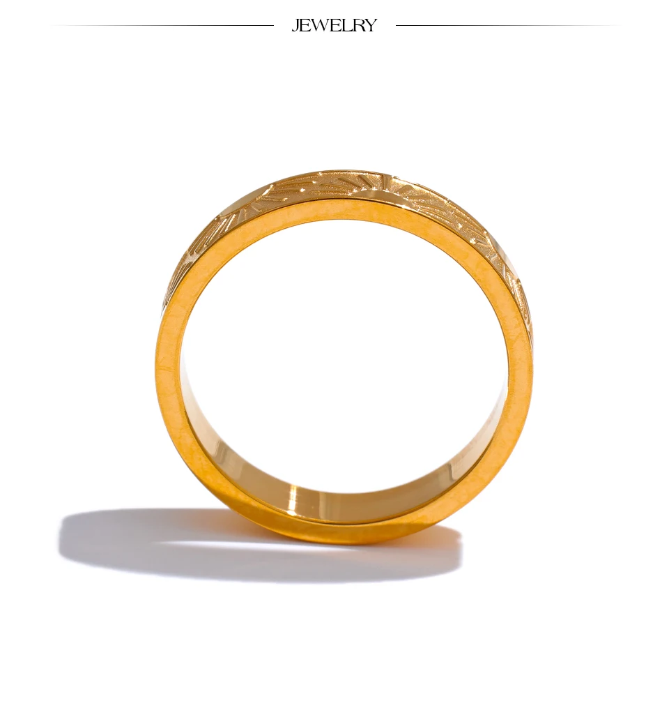 Yhpup Minimalist Stainless Steel Sun Round Finger Ring Individualistic Chic Water Resistant Jewelry Accessories