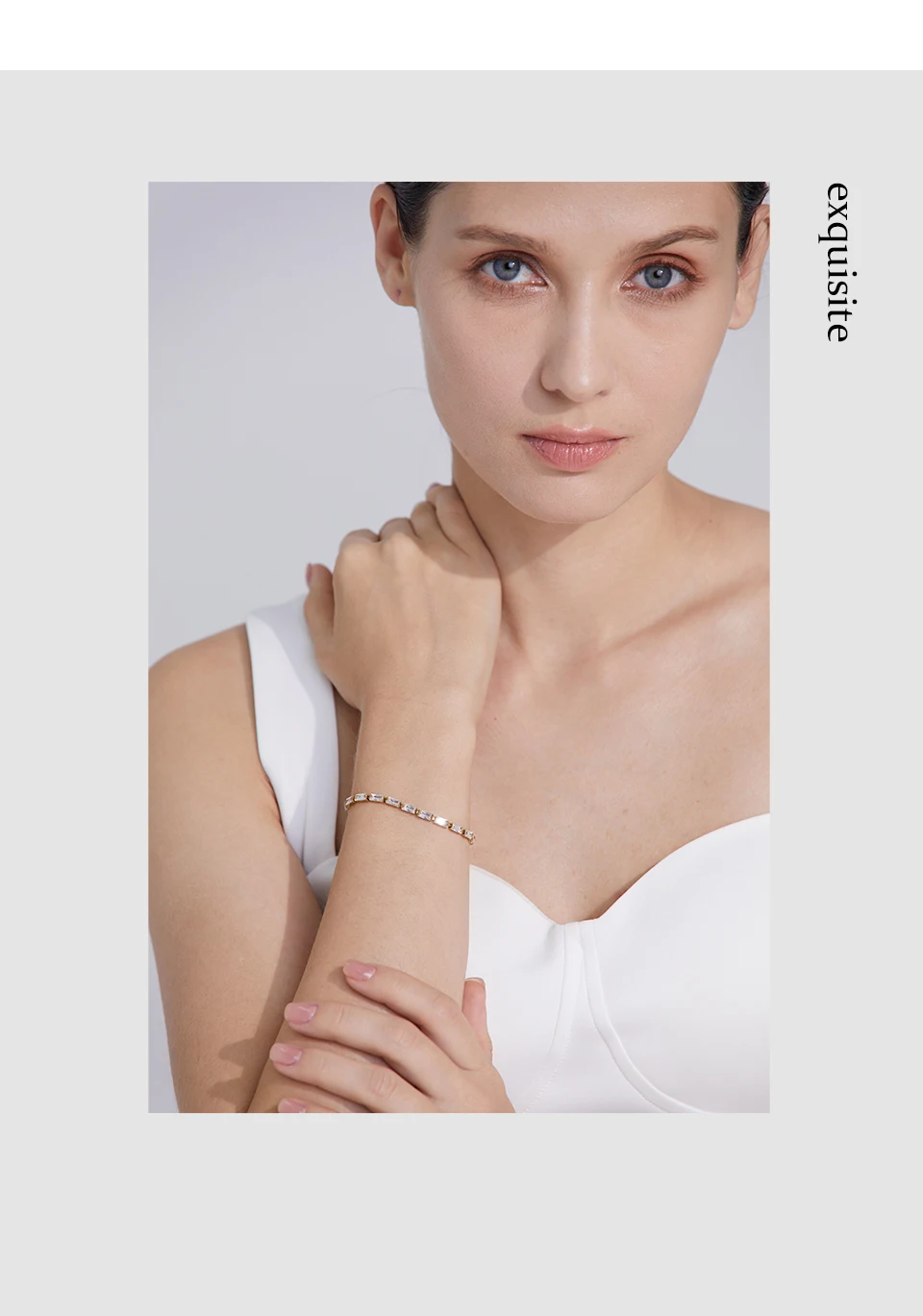 Yhpup Waterproof Fashion White Green Cubic Zirconia Stainless Steel Gorgeous Necklace Bracelet Elegant Charm Jewelry Sets Women