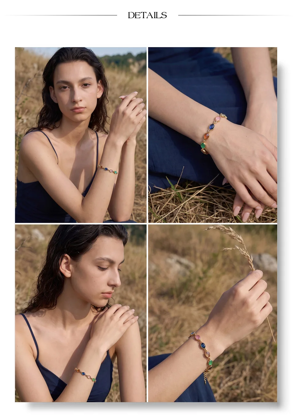 Yhpup Stainless Steel Colorful Opal Stone Chain Bracelet Bangle Exquisite Arrivals Women Jewelry 18K PVD Plated Gift