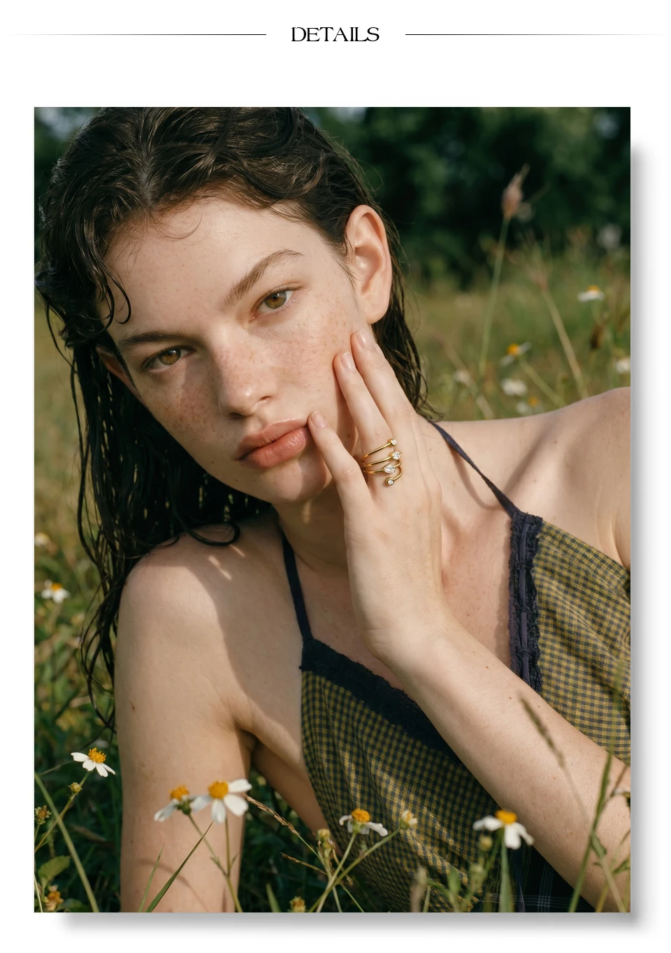 Yhpup Stainless Steel Zirconia Teardrop Round Layered Adjustable Ring New Arrivals Creativity Fashion Jewelry Gift