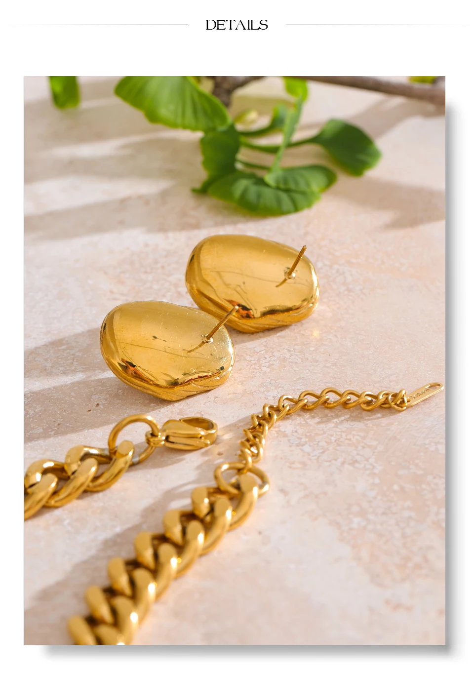 Yhpup Popular Baroque Simulated Pearls Golden Cuban Chain Necklace Earrings Vintage Stainless Steel Elegance Jewelry Gift