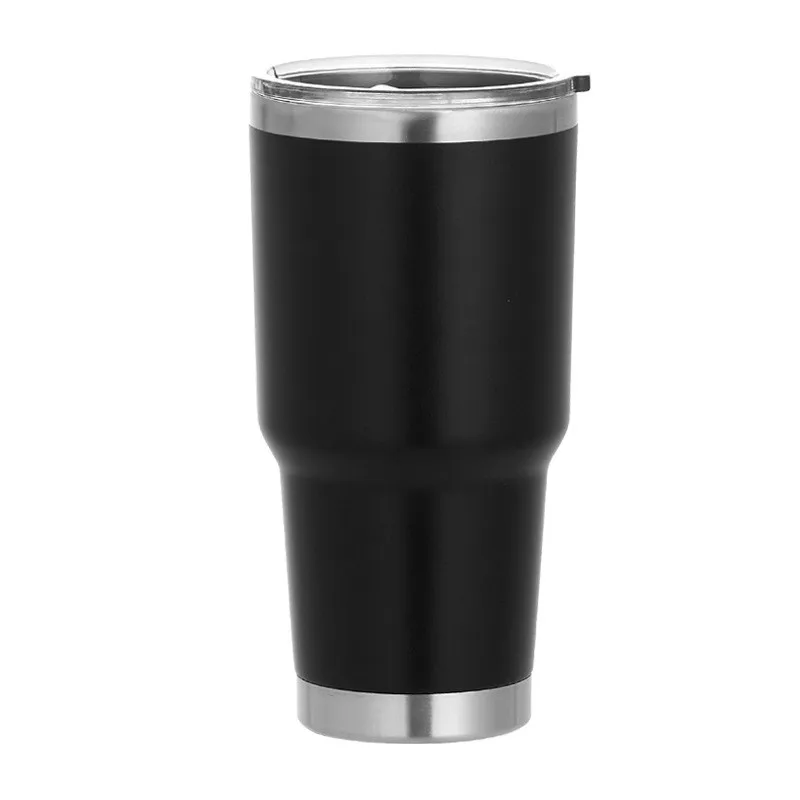 1 30oz Car Cup, Thermos Cup with Sealed Sliding Lid, Coffee Cup, Office Cup, Gift Cup, Cold-Keeping Cup, Snowman Cup, Powder Coa