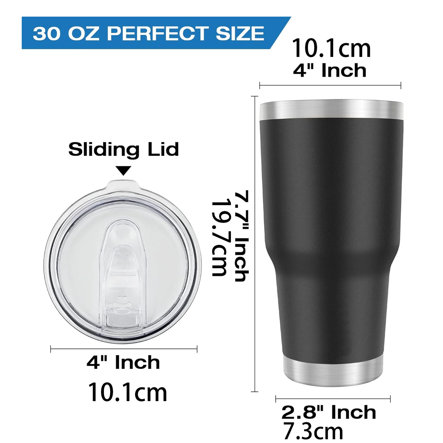 1 30oz Car Cup, Thermos Cup with Sealed Sliding Lid, Coffee Cup, Office Cup, Gift Cup, Cold-Keeping Cup, Snowman Cup, Powder Coa