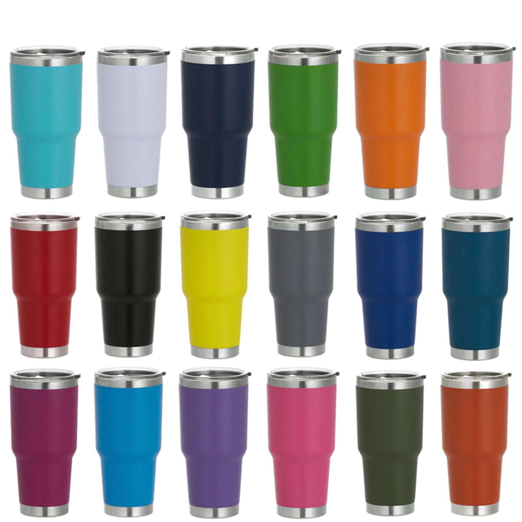 1 30oz Car Cup, Thermos Cup with Sealed Sliding Lid, Coffee Cup, Office Cup, Gift Cup, Cold-Keeping Cup, Snowman Cup, Powder Coa