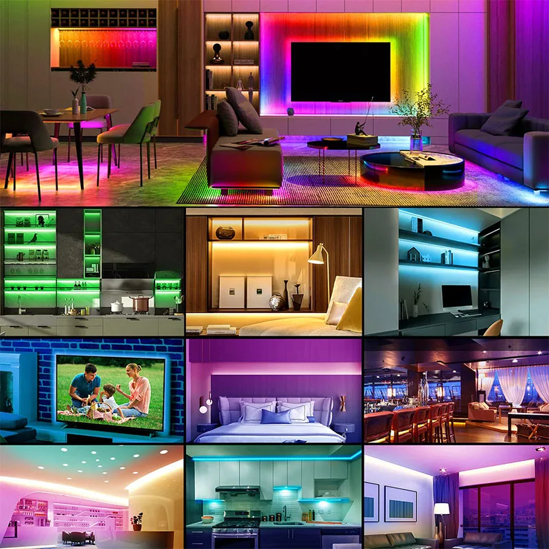 Smart USB RGB LED Tape Light Flexible Ribbon APP Controlled Music Sync Dimmable Strip for TV Background Game Room Decor Lighting