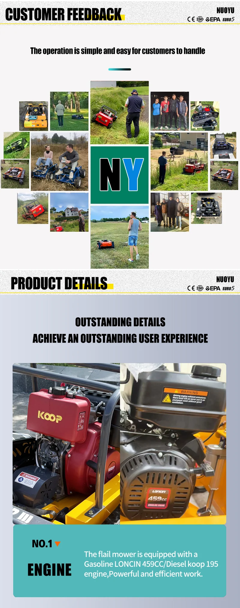 Customized CE EPA Certified Remote Control Grass Cutting Crushing Robot Flail Lawn Mower Self-Propelled for Orchard Farm Lawn