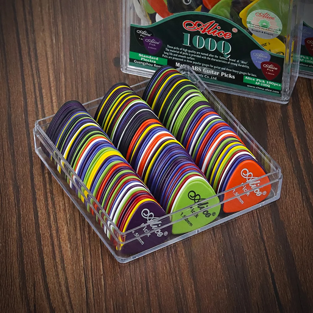 50 Pieces Guitar Picks 0.58/0.71/0.81/0.96/1.2/1.5mm 6 Thickness Plectrum ABS Premium for Acoustic Electric Guitar Bass Ukulele