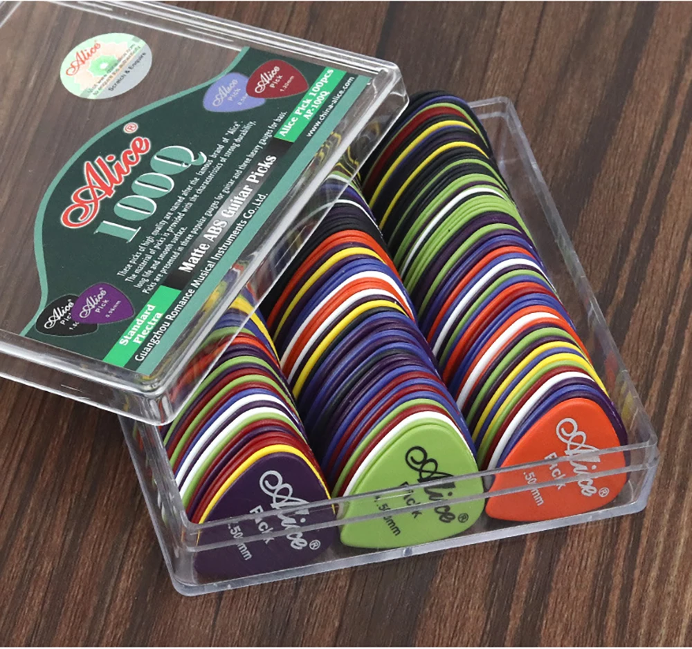 50 Pieces Guitar Picks 0.58/0.71/0.81/0.96/1.2/1.5mm 6 Thickness Plectrum ABS Premium for Acoustic Electric Guitar Bass Ukulele